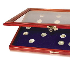 M&uuml;nz-Vitrinen mit runden Vertiefungen