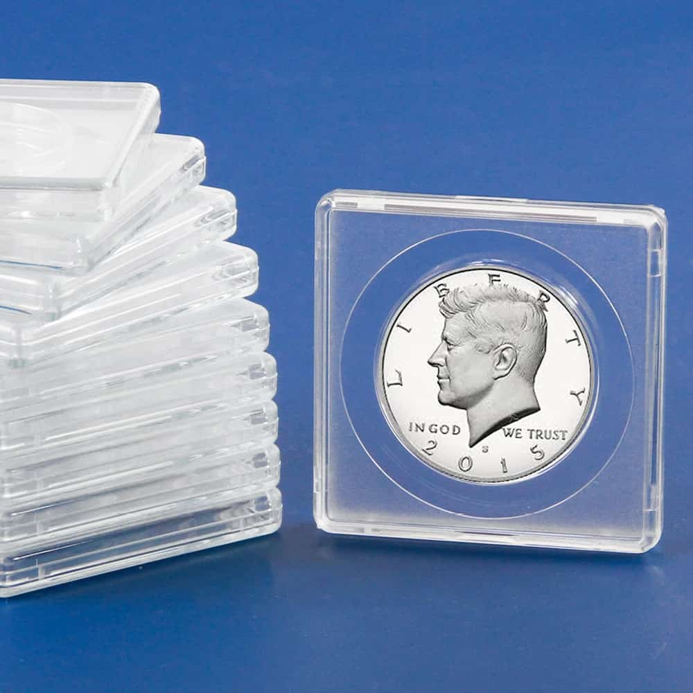 Square Coin Capsules 17mm (10 Pack) - For Silver Threepence