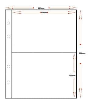 Large Cigarette Card Page - 2 Pockets (100 pack)