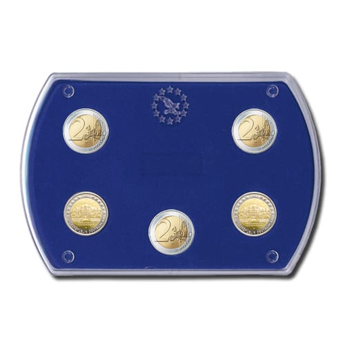 Acrylic Coin Case for 5 x €2 coins. Safe Albums