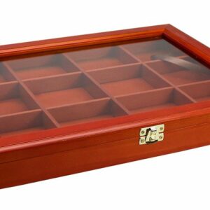Wooden Display Case with 12 spaces 82 x 85 mm - Woody 5337